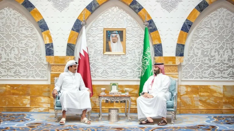 ولي العهد يلتقي أمير دولة قطر